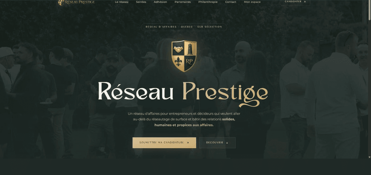 Aperçu du site Réseau Prestige